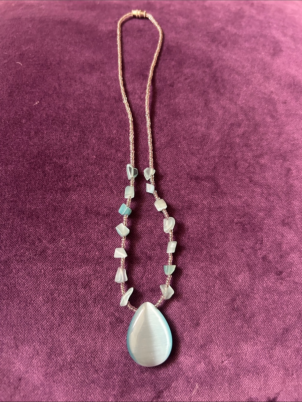 🪷2 for $30🪷Delicate Teardrop Pendant Necklace in Pale Blue
